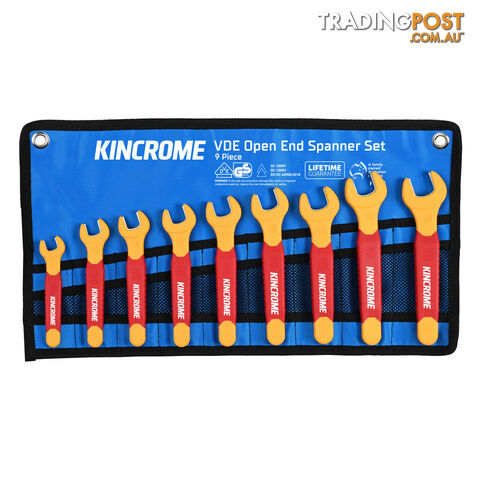 VDE Spanner Set Open End 9 Piece Metric Kincrome K3055