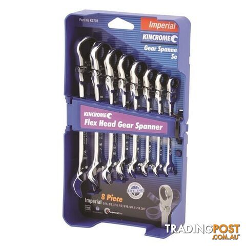 Flex Head Gear Spanner Sets 8 Piece Imperial K3701