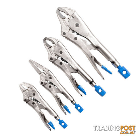 4Pce Long Nose & Curved Jaw Locking Plier Set Kincrome K40080