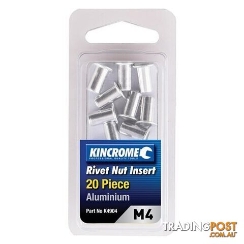 Rivet Nut Insert M4 (Aluminium) - 20 Pack Kincrome K4904