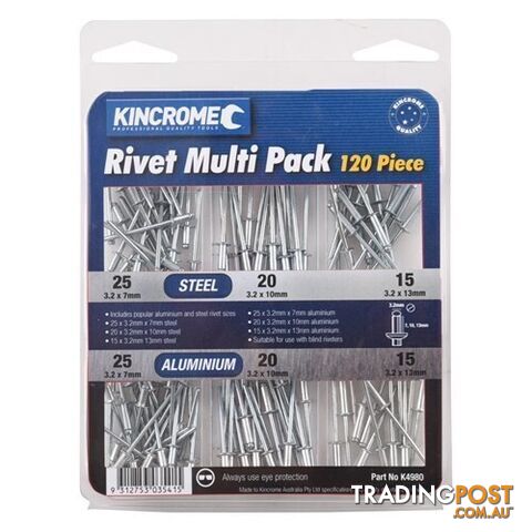 Rivet Multi Pack 120 Piece Kincrome K4980