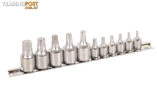 TORX® Socket Set on Rail 11 Piece 1/4" & 3/8" Square Drive On Clip Rail Kincrome...