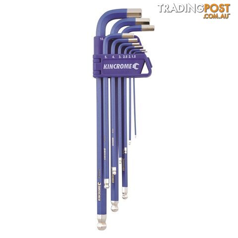 Ball Point Hex Key Set Long Series 9 Piece Metric kincrome K5043