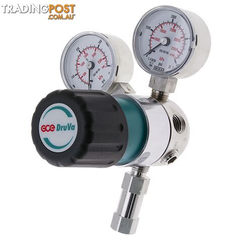 Single Stage DruVa 1S Regulator 6.0 Purity Chrome Plated In: 23,000 kPa Out: 1,400 kPa