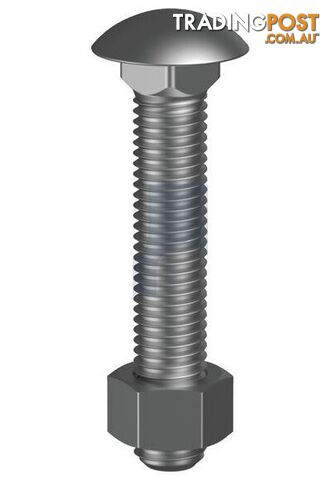 Zinc Plated (RoHS Compliant) Finish Cup Head Bolt & Nut Class 10.9 Metric...