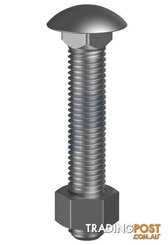 Zinc Plated (RoHS Compliant) Finish Cup Head Bolt & Nut Class 10.9 Metric...