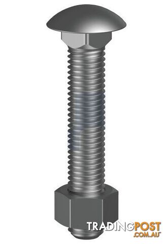 Zinc Plated (RoHS Compliant) Finish Cup Head Bolt & Nut Class 10.9 Metric...