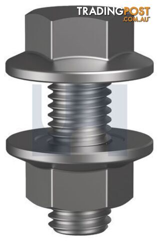 Zinc Plated RoHS Compliant Finish Purlin Flange Bolt & Nut Class 8.8 Metric...