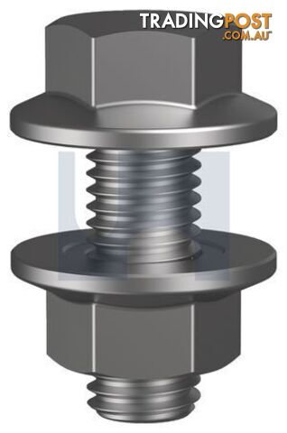 Zinc Plated RoHS Compliant Finish Purlin Flange Bolt & Nut Class 8.8 Metric...