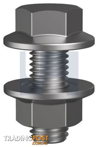 Zinc Plated RoHS Compliant Finish Purlin Flange Bolt & Nut Class 8.8 Metric...