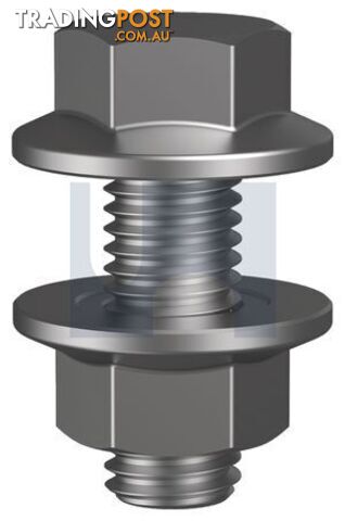 Zinc Plated RoHS Compliant Finish Purlin Flange Bolt & Nut Class 8.8 Metric...