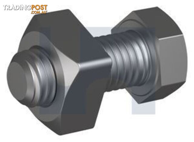 M12 X 30mm Hot Dip Galvanised Finish Trailer Adjuster Bolt Assembly Class 8.8...