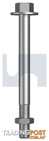 M16X180mm Hot Dip Galvanised Finish Hex Washer Head Pole Step Stee Metric Hobson...