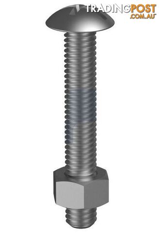 Zinc Plated Finish Metal Roofing Bolt & Nut Combination Phillips Plot Imperial...
