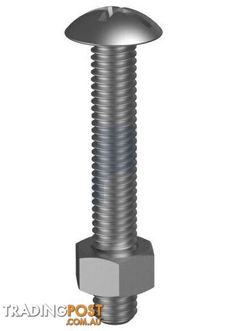 Zinc Plated Finish Metal Roofing Bolt & Nut Combination Phillips Plot Imperial...