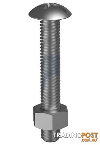Zinc Plated Finish Metal Roofing Bolt & Nut Combination Phillips Plot Imperial...
