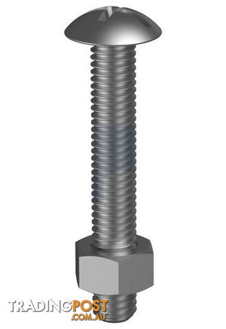 Zinc Plated Finish Metal Roofing Bolt & Nut Combination Phillips Plot Imperial...