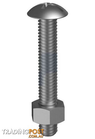Zinc Plated Finish Metal Roofing Bolt & Nut Combination Phillips Plot Imperial...