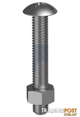 Zinc Plated Finish Metal Roofing Bolt & Nut Combination Phillips Plot Imperial...
