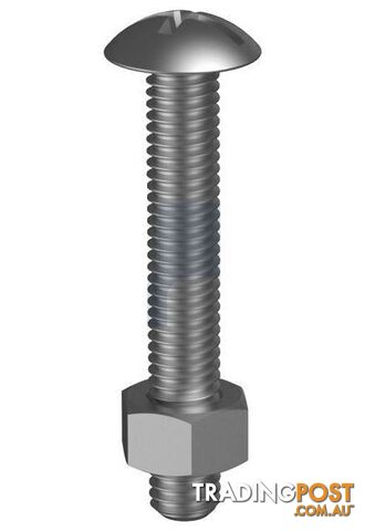 Zinc Plated Finish Metal Roofing Bolt & Nut Combination Phillips Plot Imperial...