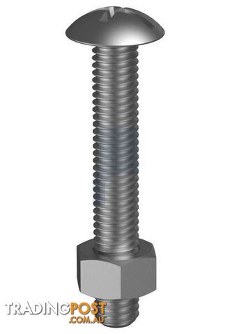 Zinc Plated Finish Metal Roofing Bolt & Nut Combination Phillips Plot Imperial...