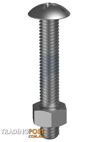 Zinc Plated Finish Metal Roofing Bolt & Nut Combination Phillips Slotted Metric...