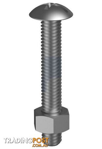 Zinc Plated Finish Metal Roofing Bolt & Nut Combination Phillips Slotted Metric...