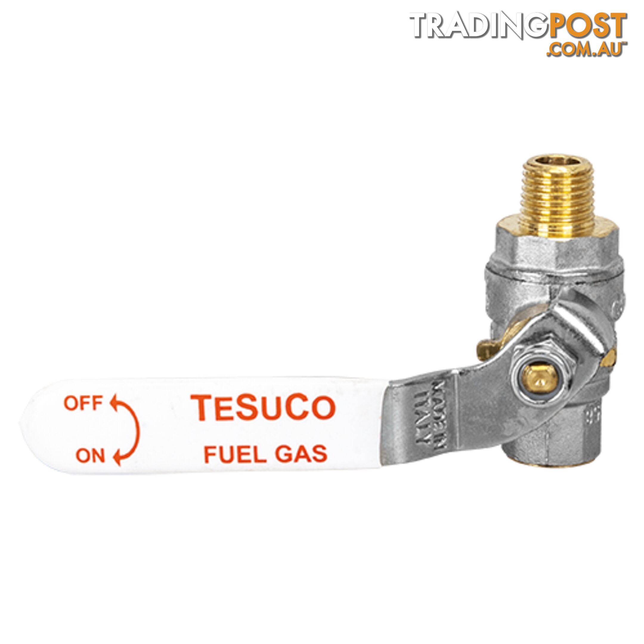 Ball Valve Fuel Gas 1/4BSPT M to 1/4 BSPT F Red Tesuco W-SB125FG