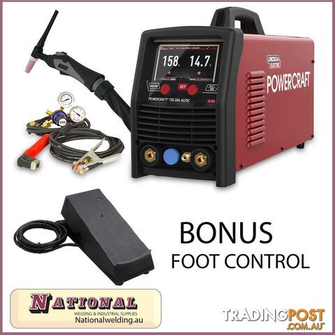 Lincoln Powercraft 206 AC/DC TIG Welder 200Amps 240V/10 Amps With Bonus Foot Control K69079-1P