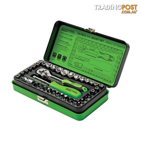 Socket Set 40 Piece 1/4" Drive - Metric & Imperial Kincrome STP2040