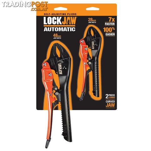 2 Piece 175mm-250mm Curved Jaw Self Adjusting Pliers Lock Jaw L2920001