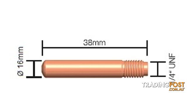 1.6mm Contact Tip Standard Duty Tweco Style 4 14-116 Pkt : 10