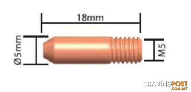 Contact Tips M5 5mm Dia Binzel Style