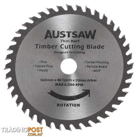 Thin Kerf Timber Blade Austsaw TBP1602040