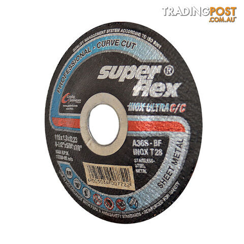 Cutting Disc 5" 125x2.1x22.23mm Curve Cut Superflex inox MGCCID125