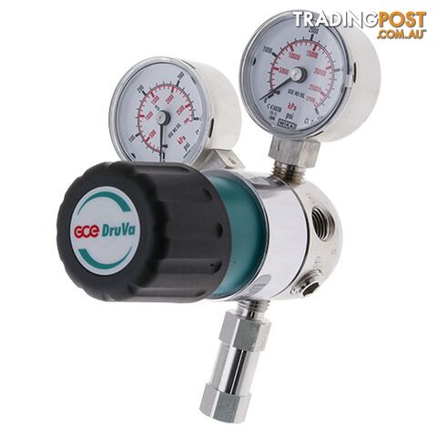 Single Stage DruVa 1S Regulator 6.0 Purity Chrome Plated In: 23,000 kPa Out: 1,400 kPa