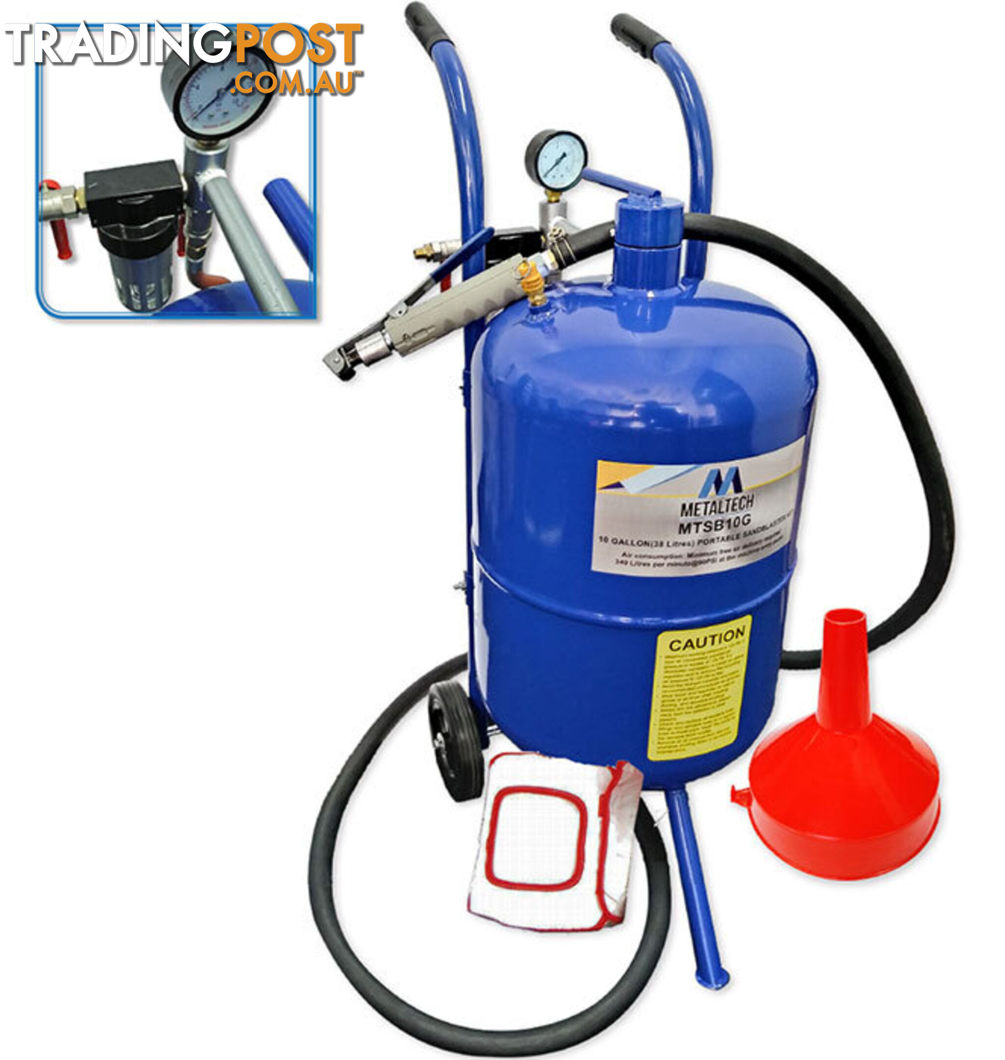 10 Gallon 38 Litres Portable Sand Blasting Kit MTSB10G