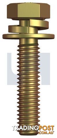 Zinc Yellow Passivate Finish Sems Hex Bolt SPR/FLT Wash Class 8.8 Hobson