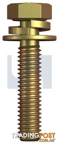Zinc Yellow Passivate Finish Sems Hex Bolt SPR/FLT Wash Class 8.8 Hobson