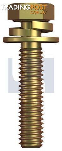 Zinc Yellow Passivate Finish Sems Hex Bolt SPR/FLT Wash Class 8.8 Hobson