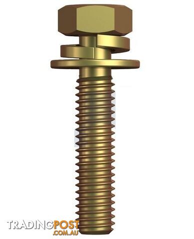 Zinc Yellow Passivate Finish SEMS HEX Phillips Bolt SPR/FLT WSH Class 8.8 Metric...