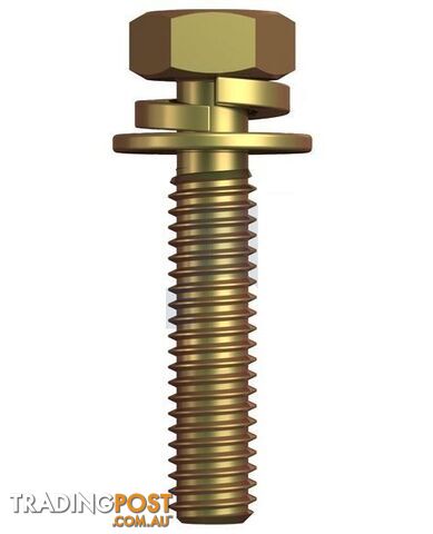 Zinc Yellow Passivate Finish SEMS HEX Phillips Bolt SPR/FLT WSH Class 8.8 Metric...