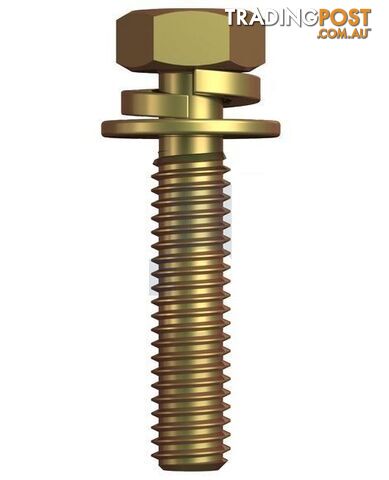 Zinc Yellow Passivate Finish SEMS HEX Phillips Bolt SPR/FLT WSH Class 8.8 Metric...
