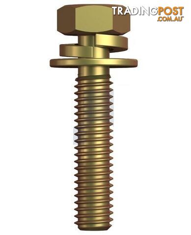 Zinc Yellow Passivate Finish SEMS HEX Phillips Bolt SPR/FLT WSH Class 8.8 Metric...