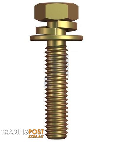 Zinc Yellow Passivate Finish SEMS HEX Phillips Bolt SPR/FLT WSH Class 8.8 Metric...