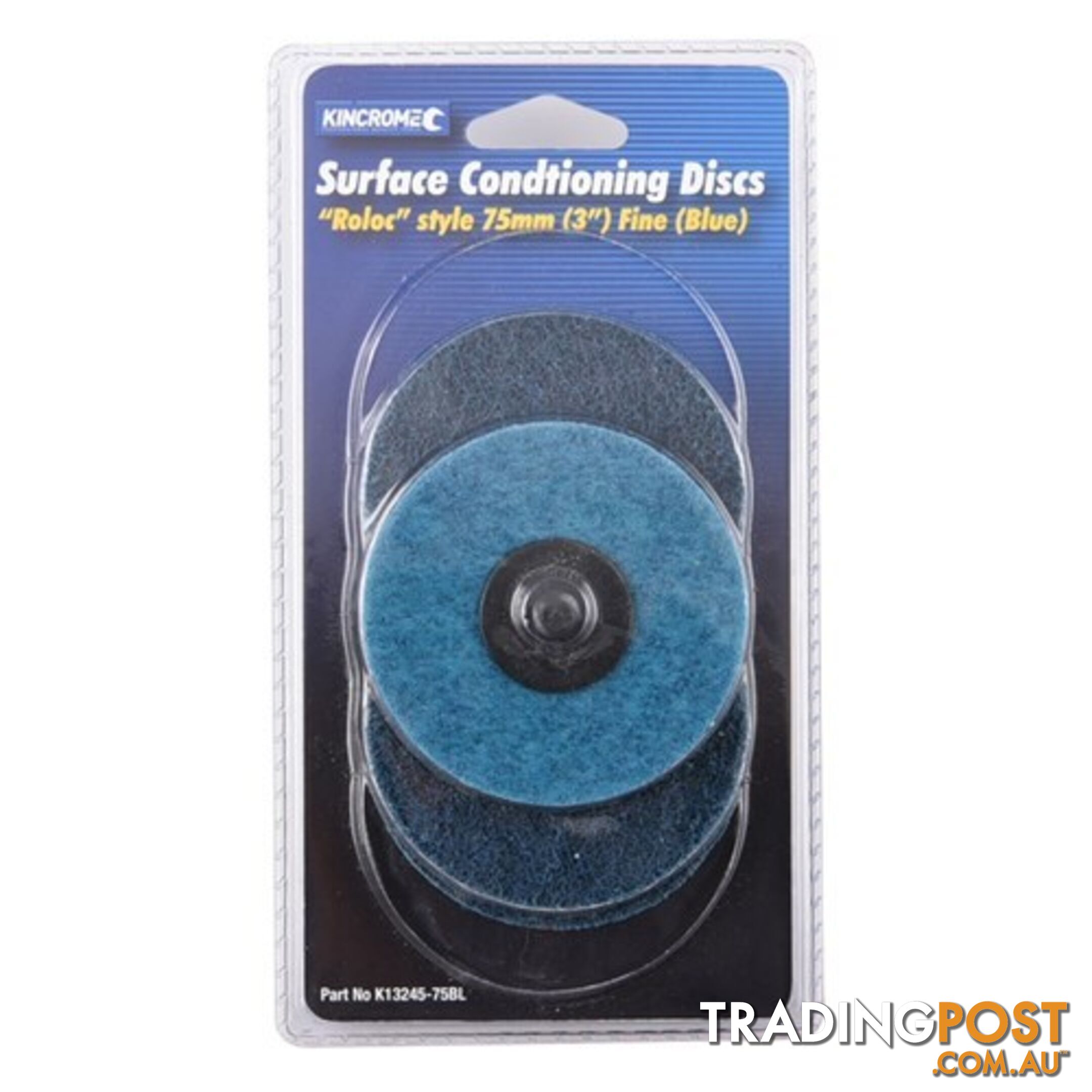 âRolocâ Style Sanding Discs 3â (75mm) 80 Grit (Fine) 5 Pack Kincrome K13245-75BL