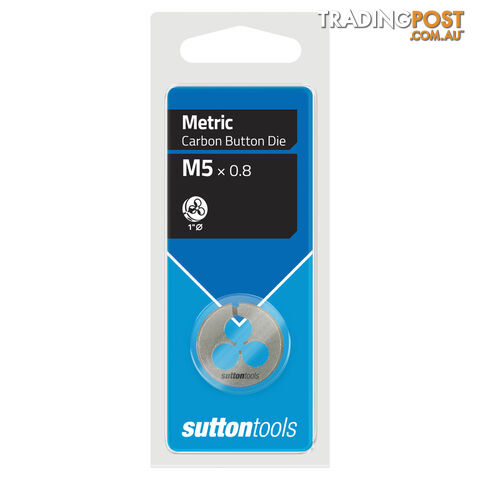 Carbon Button Die M400 M 5x0.8 TCA 1ʺOD Sutton Tools M4000500