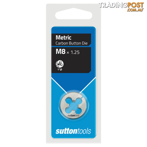 Carbon Button Die M400 M 8x1.25 TCA 1ʺOD Sutton Tools M4000800