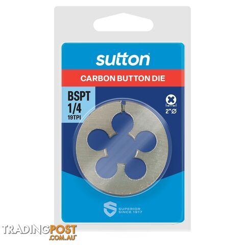 RC (BSPT) Button Die 1/4-19 TPI Sutton M4381316