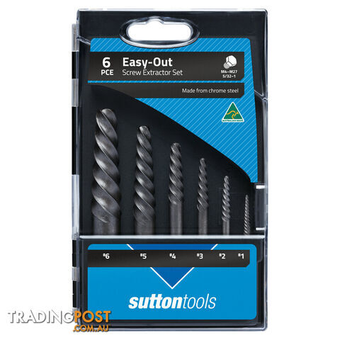 Screw Extractor Set Easy-Out size 1-6 Sutton tools M603S15A - 6 Piece
